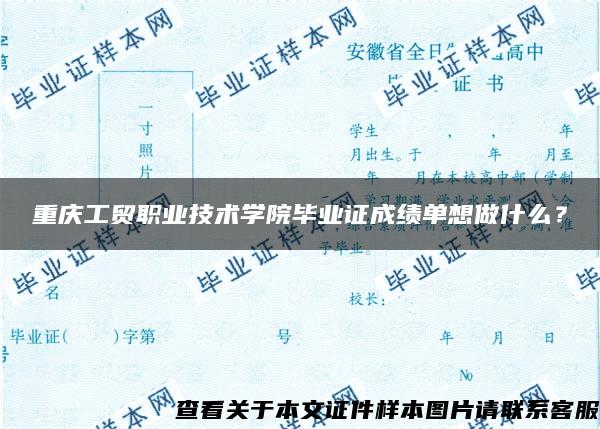 重庆工贸职业技术学院毕业证成绩单想做什么？