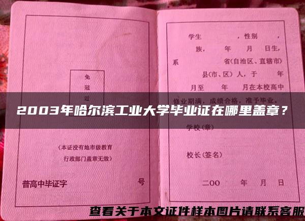 2003年哈尔滨工业大学毕业证在哪里盖章？