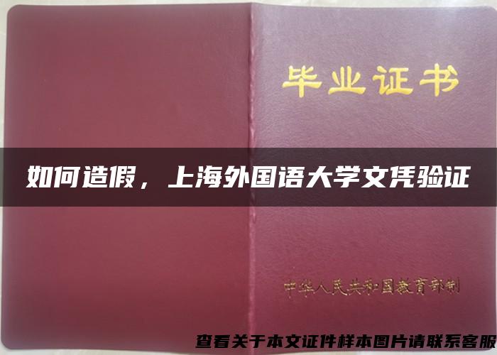 如何造假，上海外国语大学文凭验证