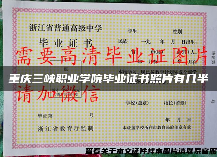 重庆三峡职业学院毕业证书照片有几半