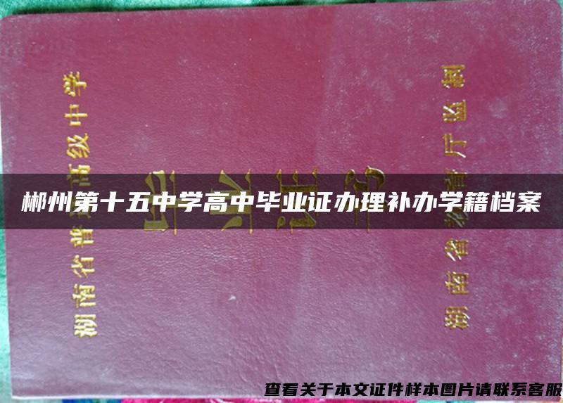 郴州第十五中学高中毕业证办理补办学籍档案