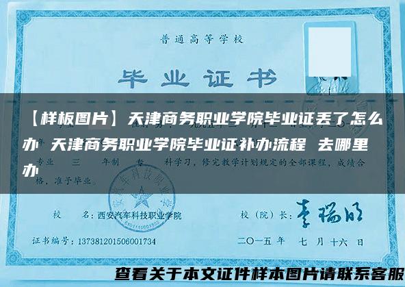 【样板图片】天津商务职业学院毕业证丢了怎么办 天津商务职业学院毕业证补办流程 去哪里办