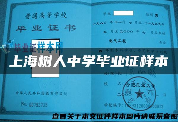 上海树人中学毕业证样本