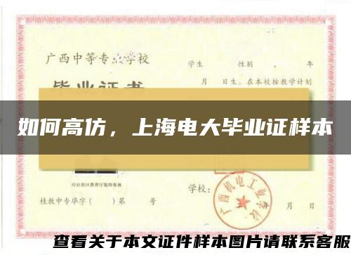 如何高仿，上海电大毕业证样本