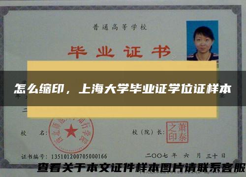 怎么缩印，上海大学毕业证学位证样本