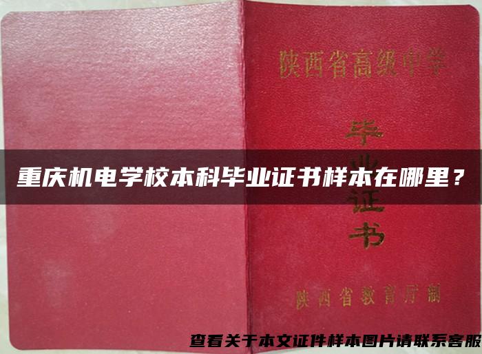 重庆机电学校本科毕业证书样本在哪里？