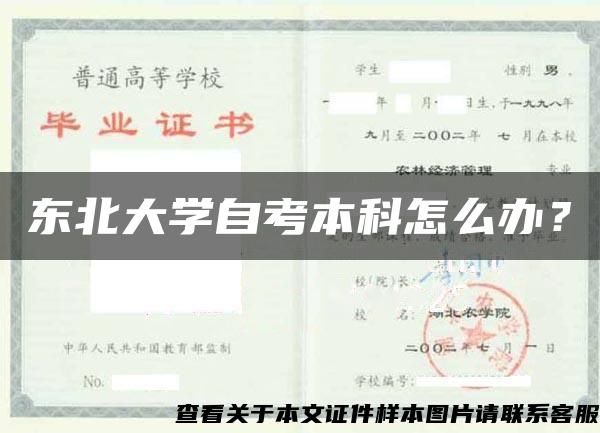东北大学自考本科怎么办？