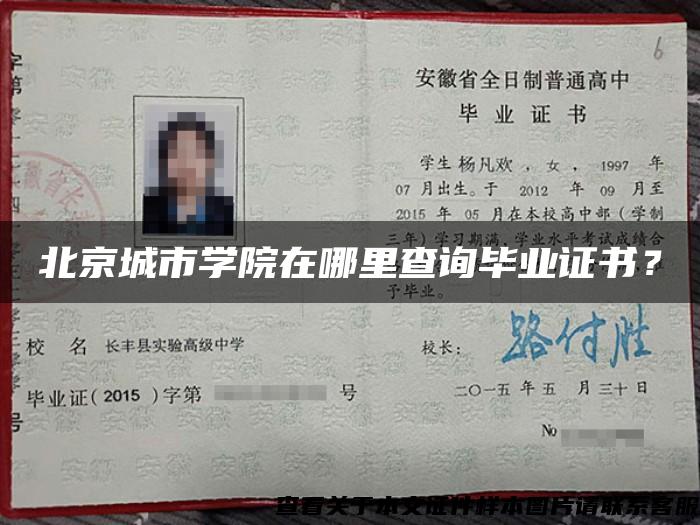北京城市学院在哪里查询毕业证书？