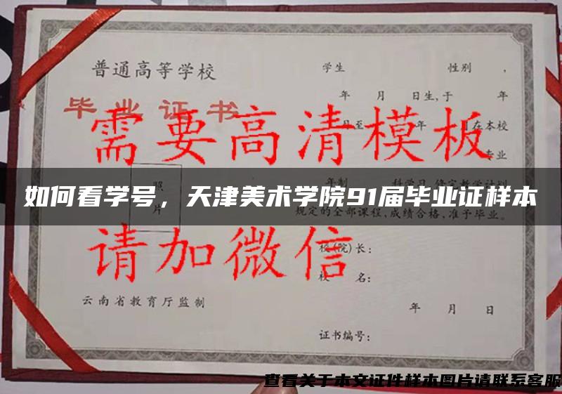 如何看学号，天津美术学院91届毕业证样本