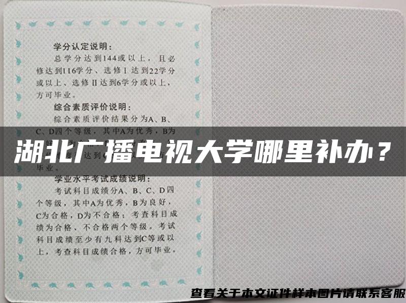 湖北广播电视大学哪里补办? 湖北广播电视大学哪里补办?
