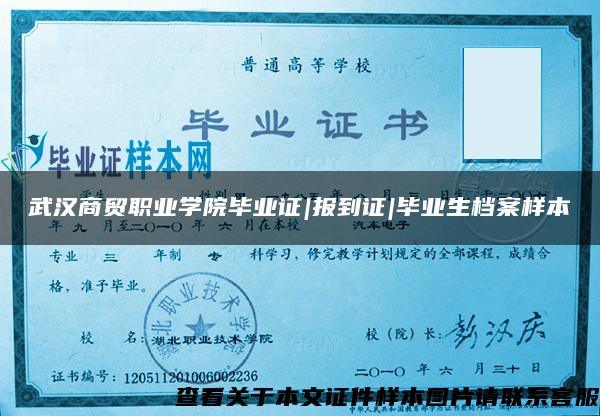 武汉商贸职业学院毕业证|报到证|毕业生档案样本