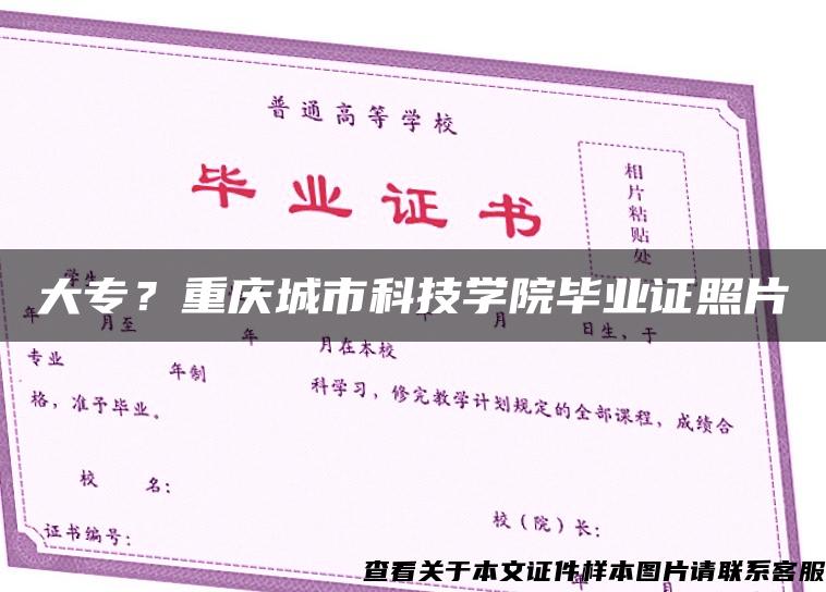 大专？重庆城市科技学院毕业证照片