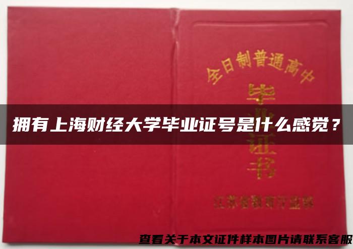 拥有上海财经大学毕业证号是什么感觉？