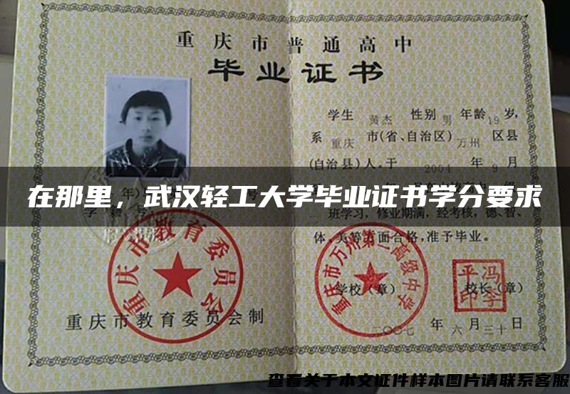 在那里，武汉轻工大学毕业证书学分要求