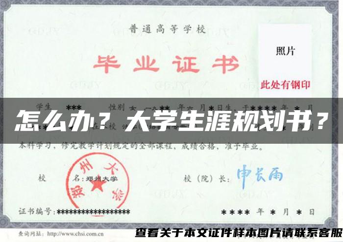 怎么办？大学生涯规划书？