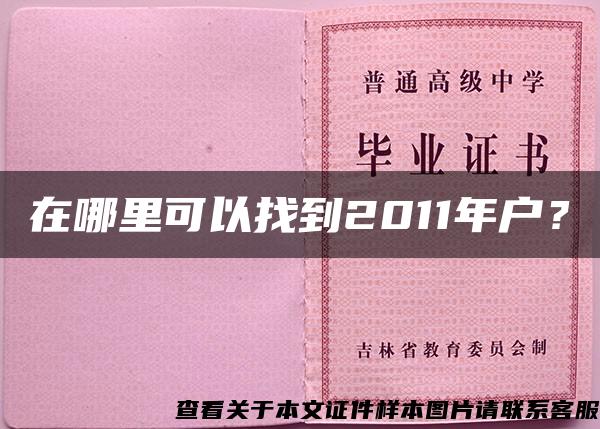 在哪里可以找到2011年户？