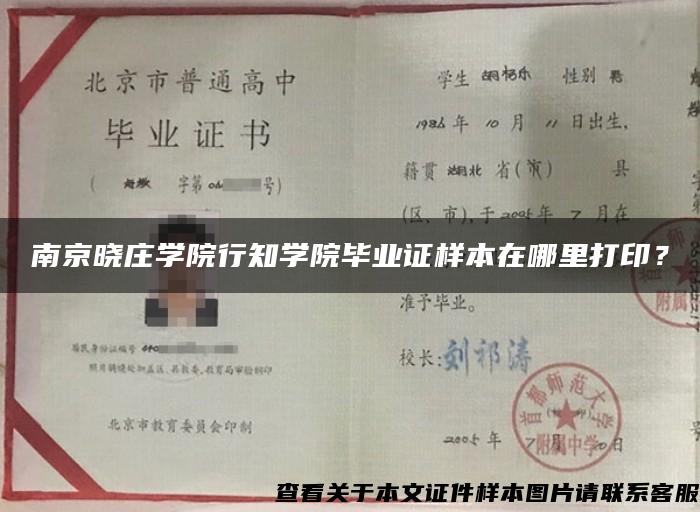 南京晓庄学院行知学院毕业证样本在哪里打印？
