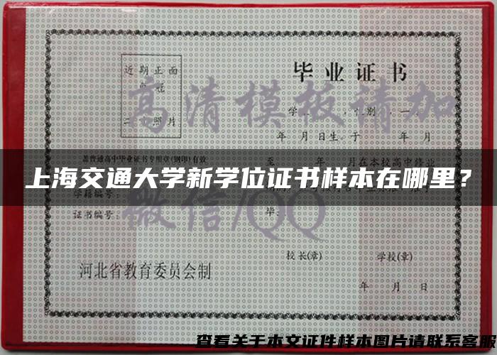 上海交通大学新学位证书样本在哪里？