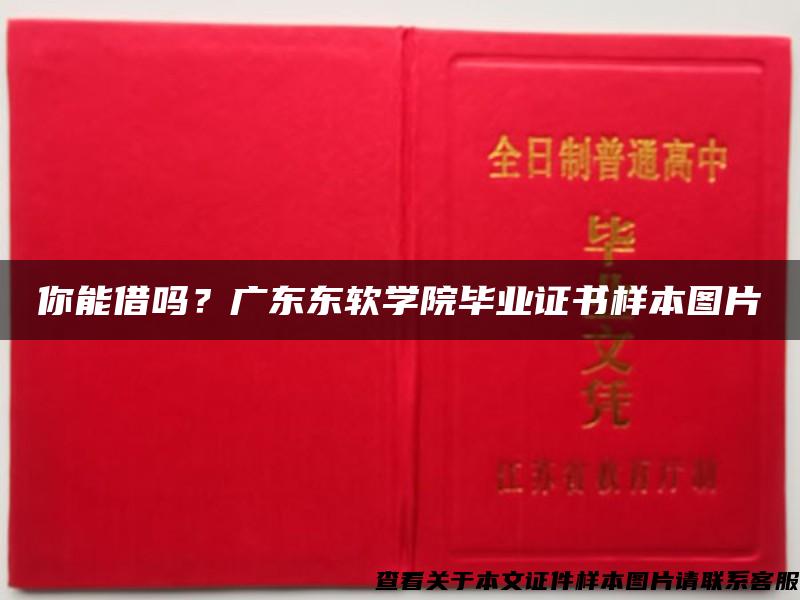 你能借吗？广东东软学院毕业证书样本图片