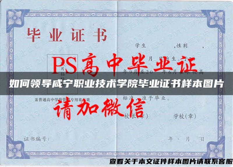 如何领导咸宁职业技术学院毕业证书样本图片