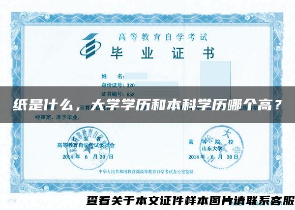 纸是什么，大学学历和本科学历哪个高？