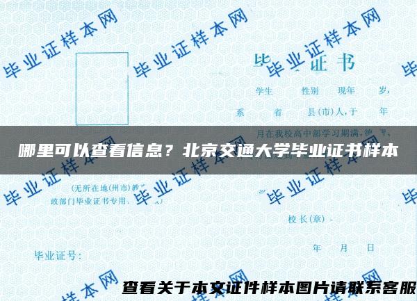 哪里可以查看信息？北京交通大学毕业证书样本