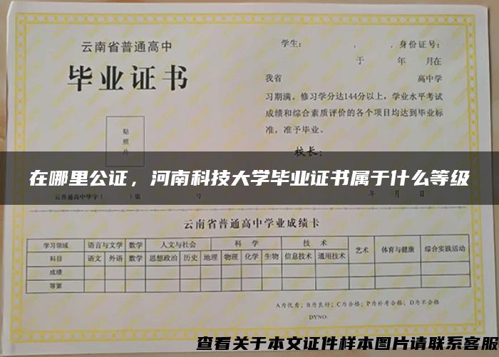 在哪里公证，河南科技大学毕业证书属于什么等级