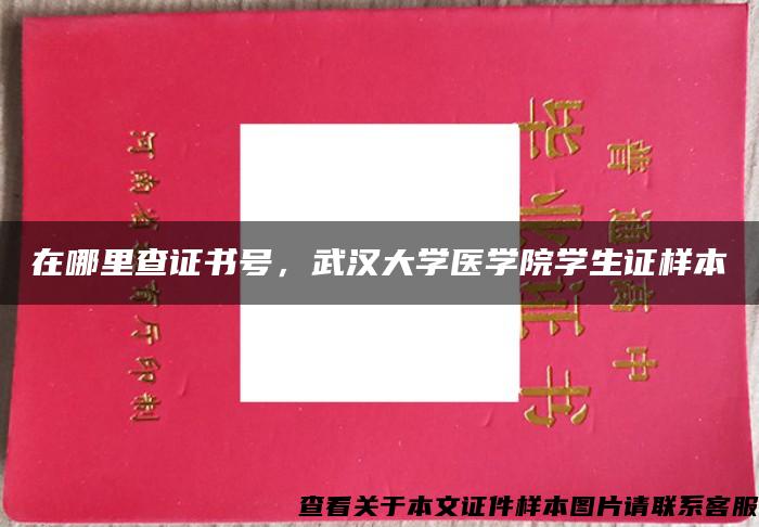 在哪里查证书号，武汉大学医学院学生证样本