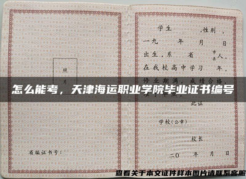 怎么能考，天津海运职业学院毕业证书编号