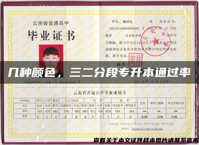 几种颜色，三二分段专升本通过率