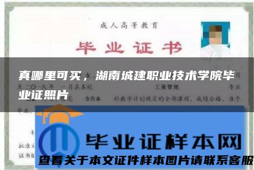 真哪里可买，湖南城建职业技术学院毕业证照片