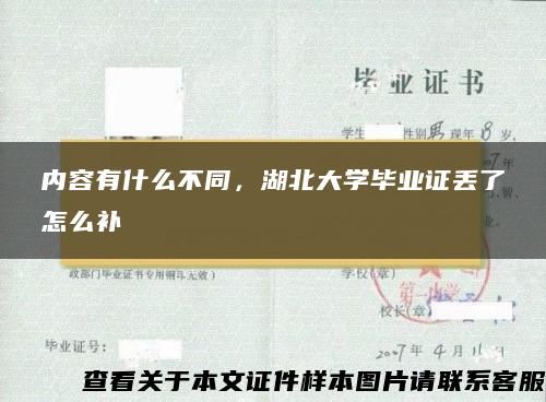内容有什么不同,湖北大学毕业证丢了怎么补 内容有什么不同,湖北大学毕业证丢了怎么补