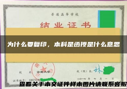 为什么要复印，本科是函授是什么意思