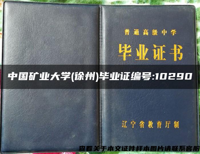 中国矿业大学(徐州)毕业证编号:10290