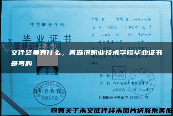 文件袋里有什么，青岛港职业技术学院毕业证书是写的