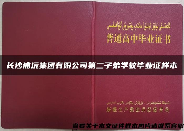 长沙浦沅集团有限公司第二子弟学校毕业证样本