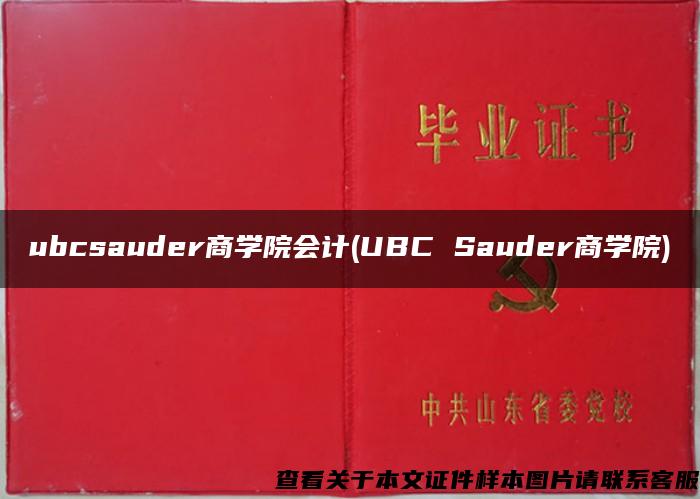 ubcsauder商学院会计(UBC Sauder商学院)