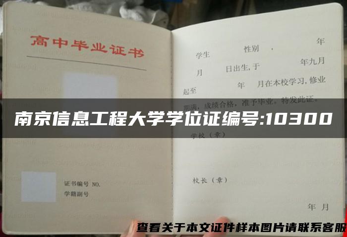 南京信息工程大学学位证编号:10300