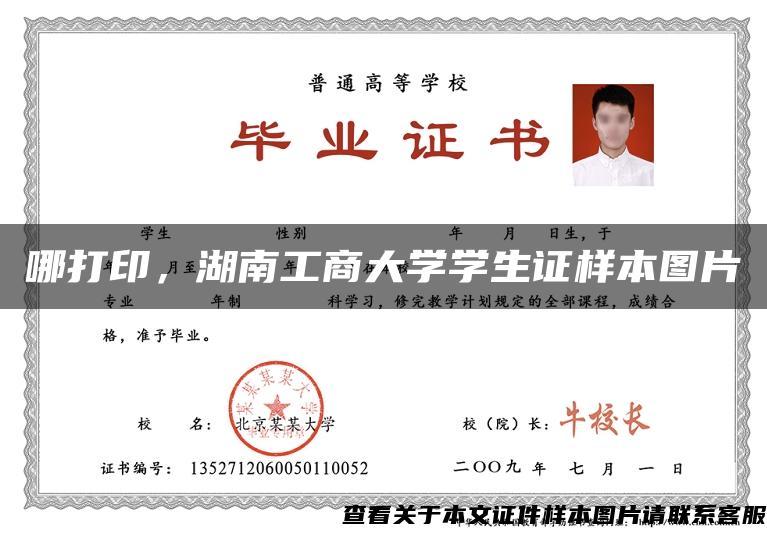 哪打印，湖南工商大学学生证样本图片
