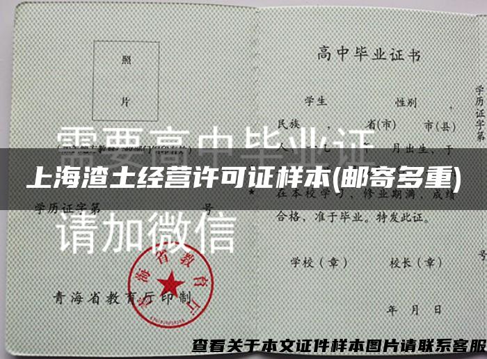 上海渣土经营许可证样本(邮寄多重)