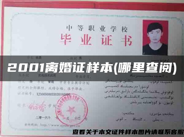 2001离婚证样本(哪里查阅)