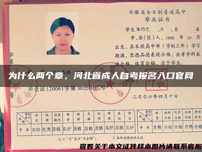 为什么两个章，河北省成人自考报名入口官网