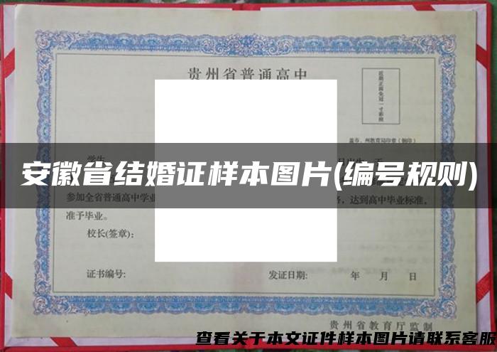 安徽省结婚证样本图片(编号规则)