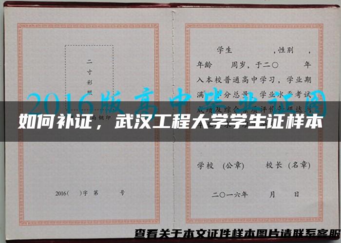 如何补证，武汉工程大学学生证样本
