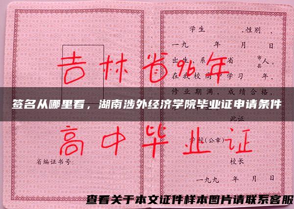 签名从哪里看，湖南涉外经济学院毕业证申请条件