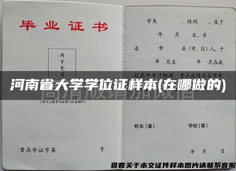河南省大学学位证样本(在哪做的)