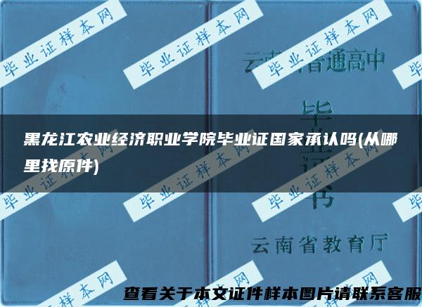 黑龙江农业经济职业学院毕业证国家承认吗(从哪里找原件)