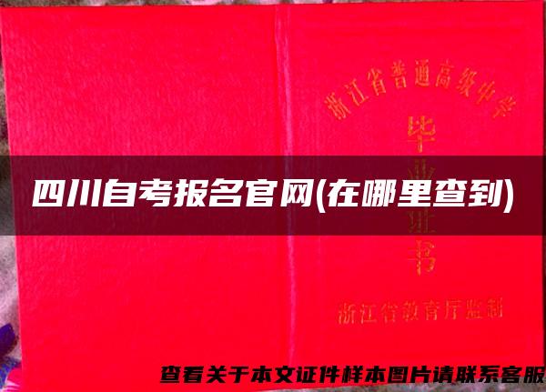 四川自考报名官网(在哪里查到) 四川自考报名官网(在哪里查到)