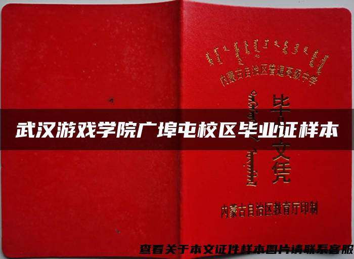 武汉游戏学院广埠屯校区毕业证样本