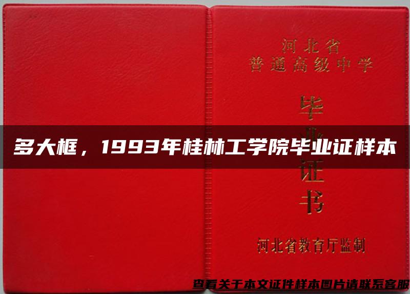 多大框，1993年桂林工学院毕业证样本